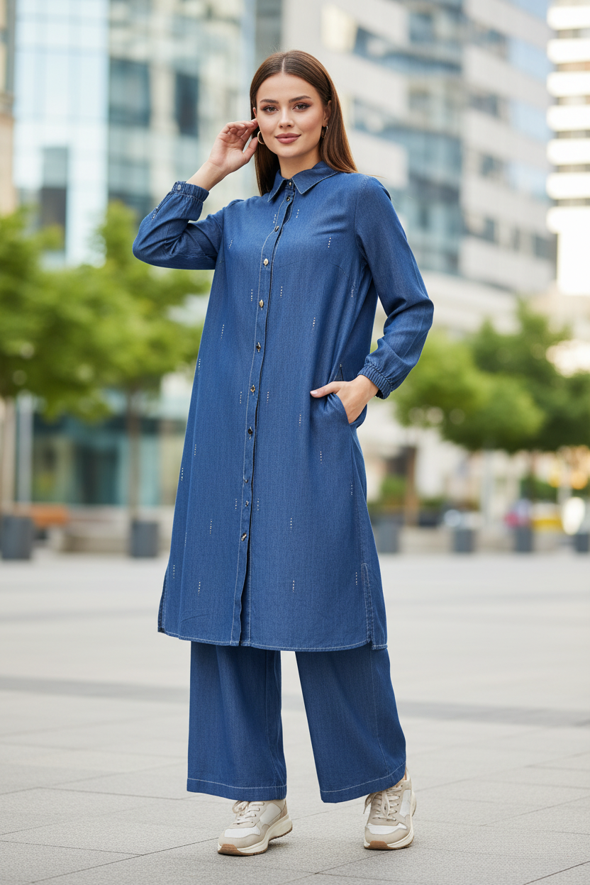 Tensel İkili Kot Takım