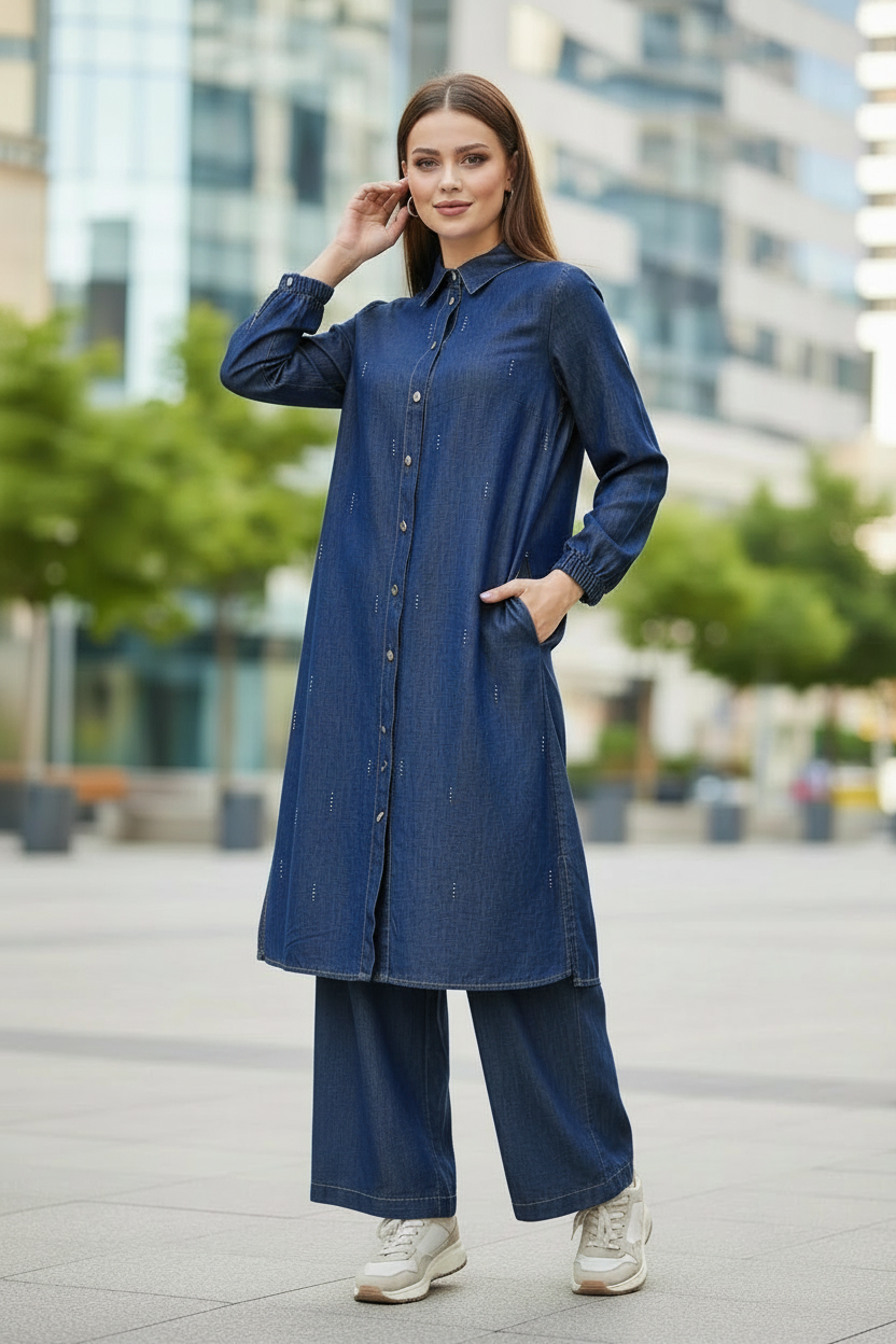 Tensel İkili Kot Takım