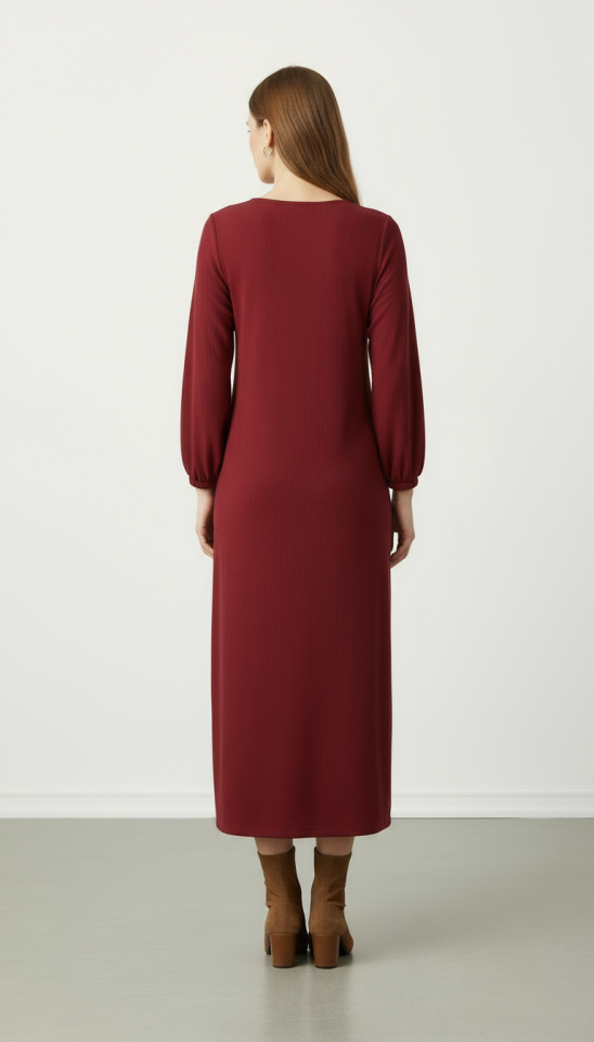 ATLAS BÜZGÜLÜ ELBİSE