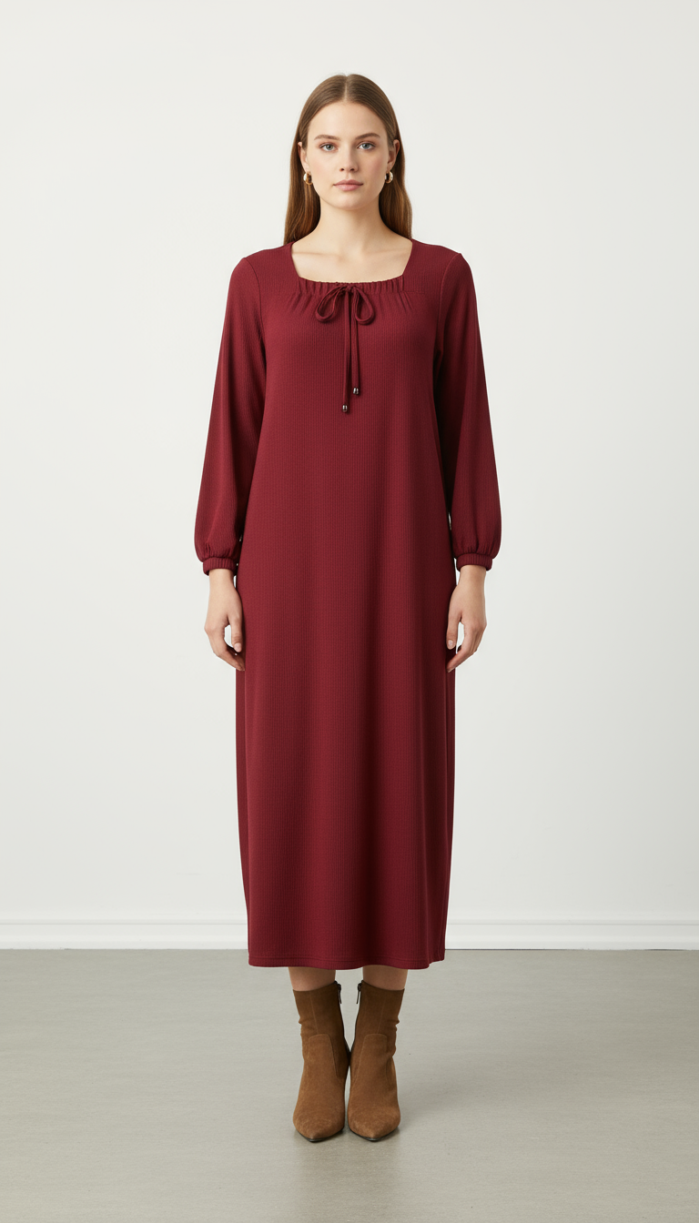 ATLAS BÜZGÜLÜ ELBİSE