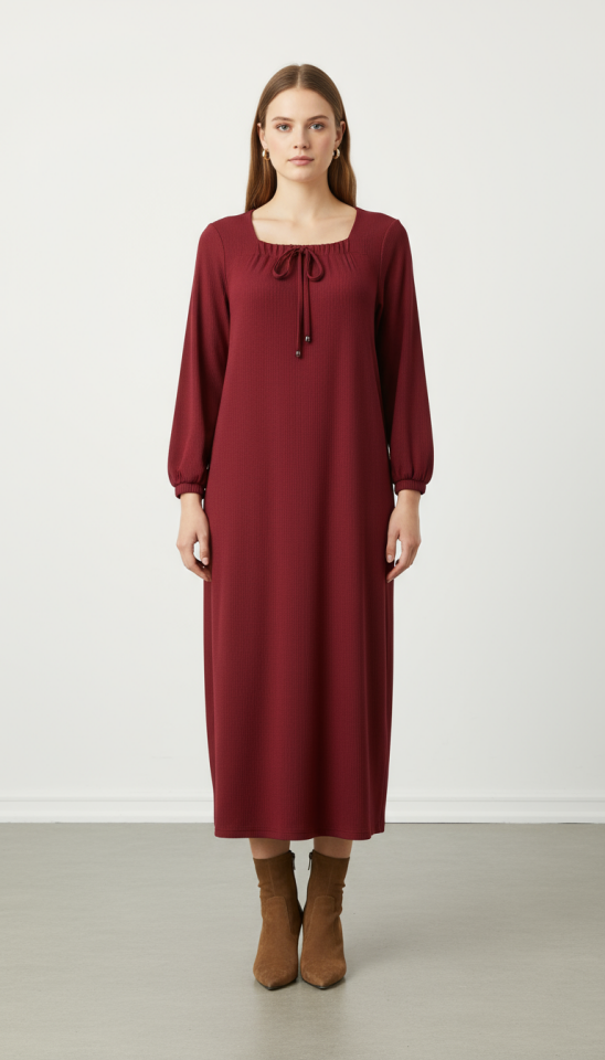 ATLAS BÜZGÜLÜ ELBİSE