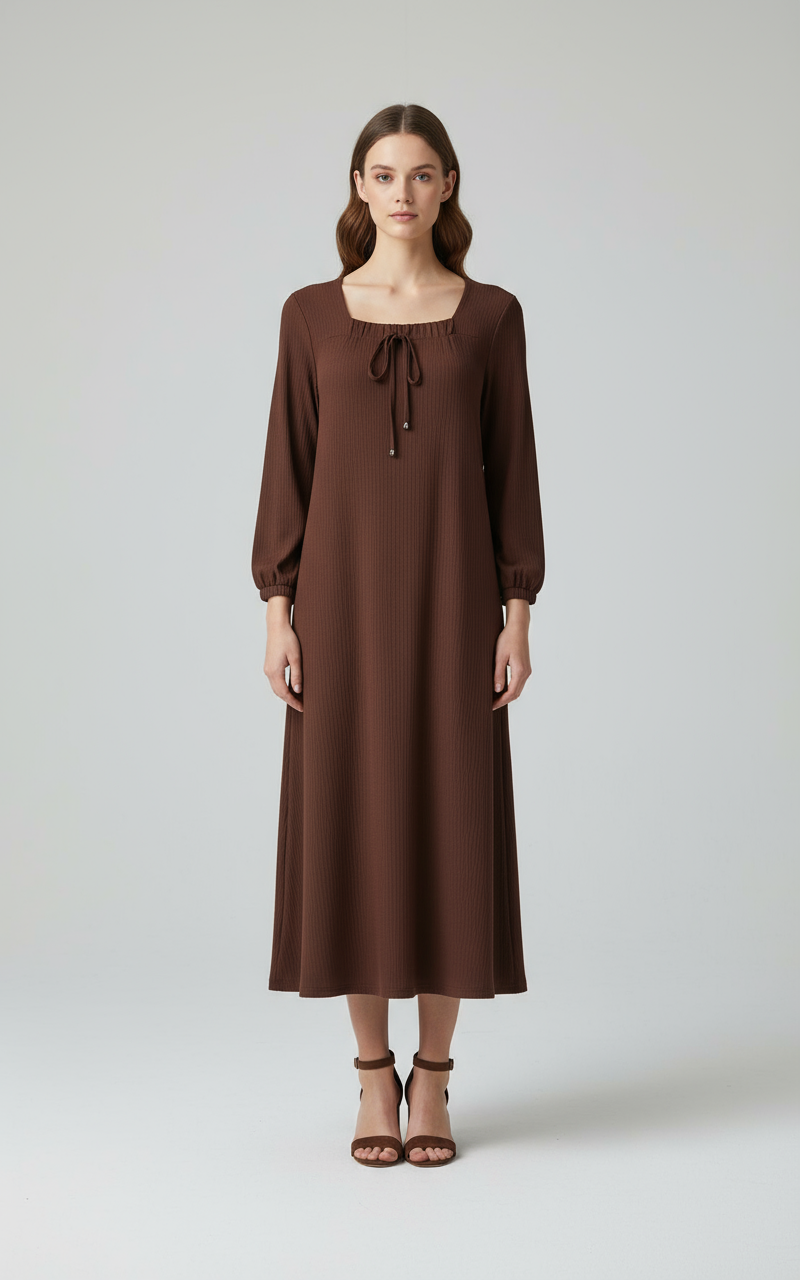 ATLAS BÜZGÜLÜ ELBİSE