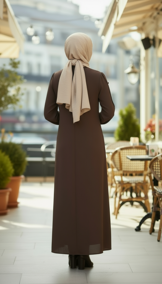 RABİA KUMAŞ KOL AKSESUARLI FERACE