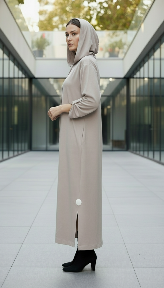 ÖNÜ DÜĞMELİ UZUN KAP