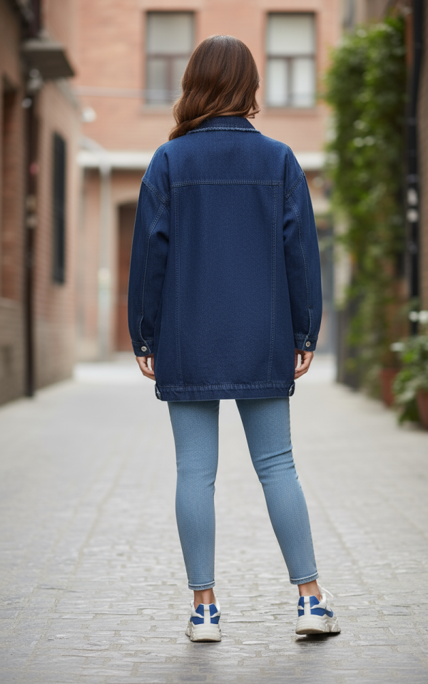 RENKLİ BONCUKLU KOT CEKET