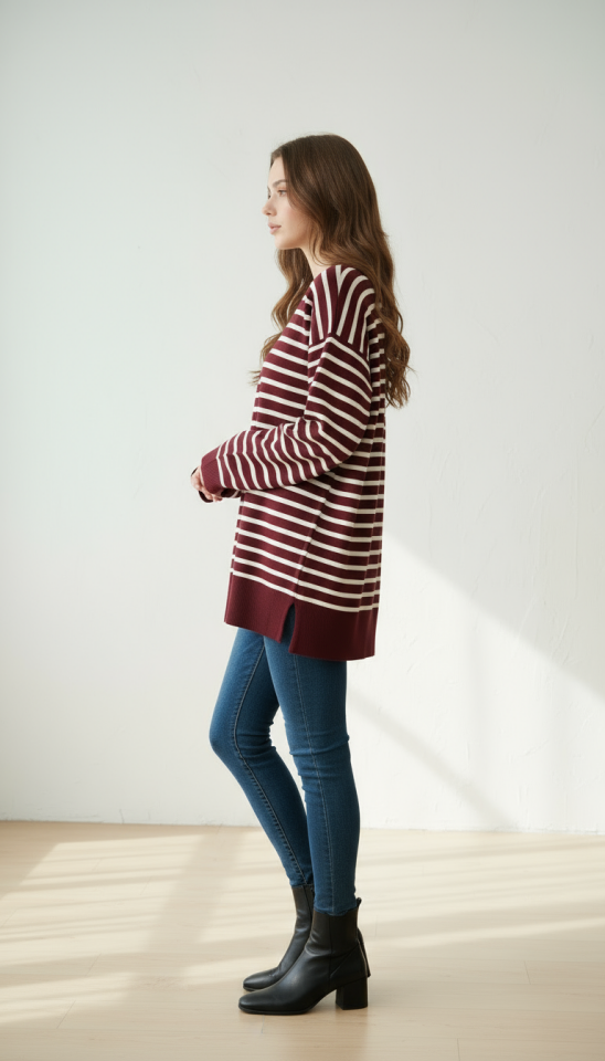 ÇİZGİLİ SOĞUK İPLİK TUNİK