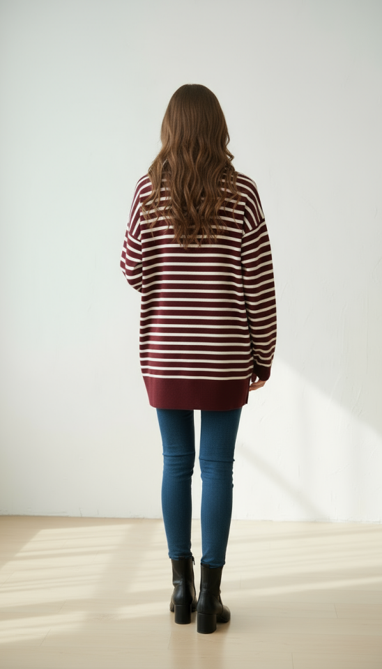 ÇİZGİLİ SOĞUK İPLİK TUNİK