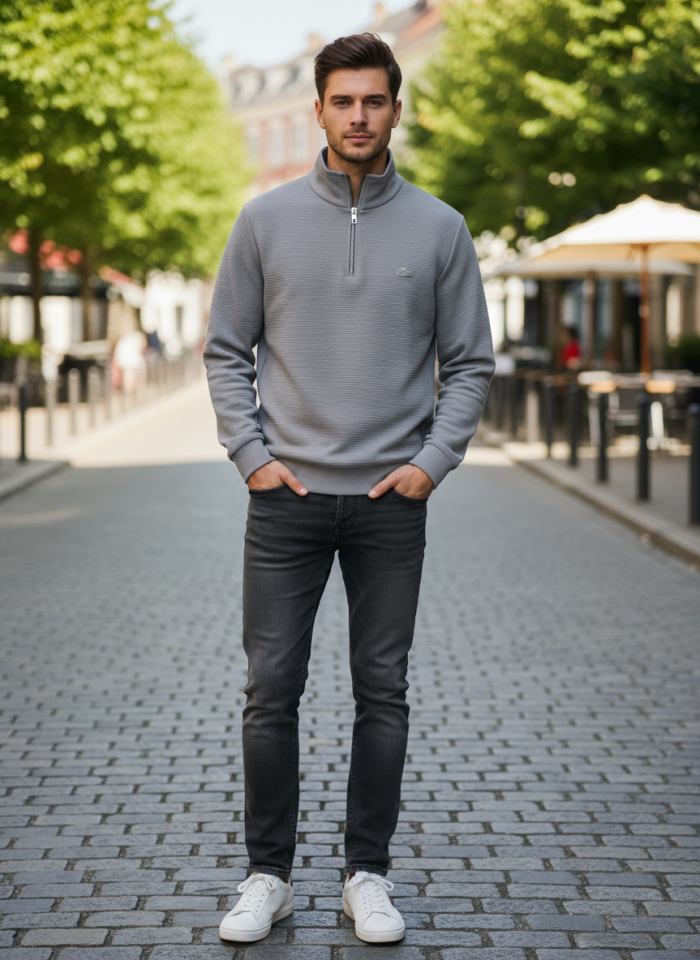 OTTOMAN YARIM FERMUARLI SWEATSHİRT