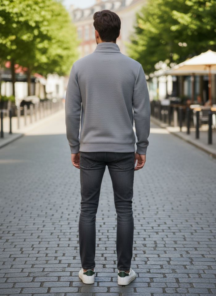 OTTOMAN YARIM FERMUARLI SWEATSHİRT