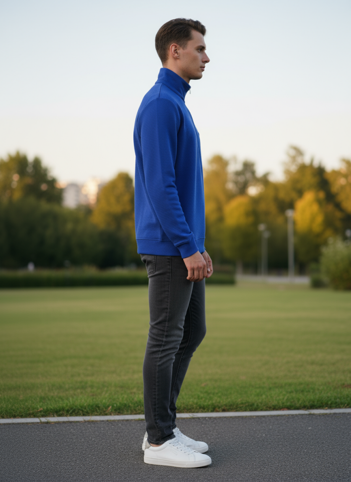 OTTOMAN YARIM FERMUARLI SWEATSHİRT