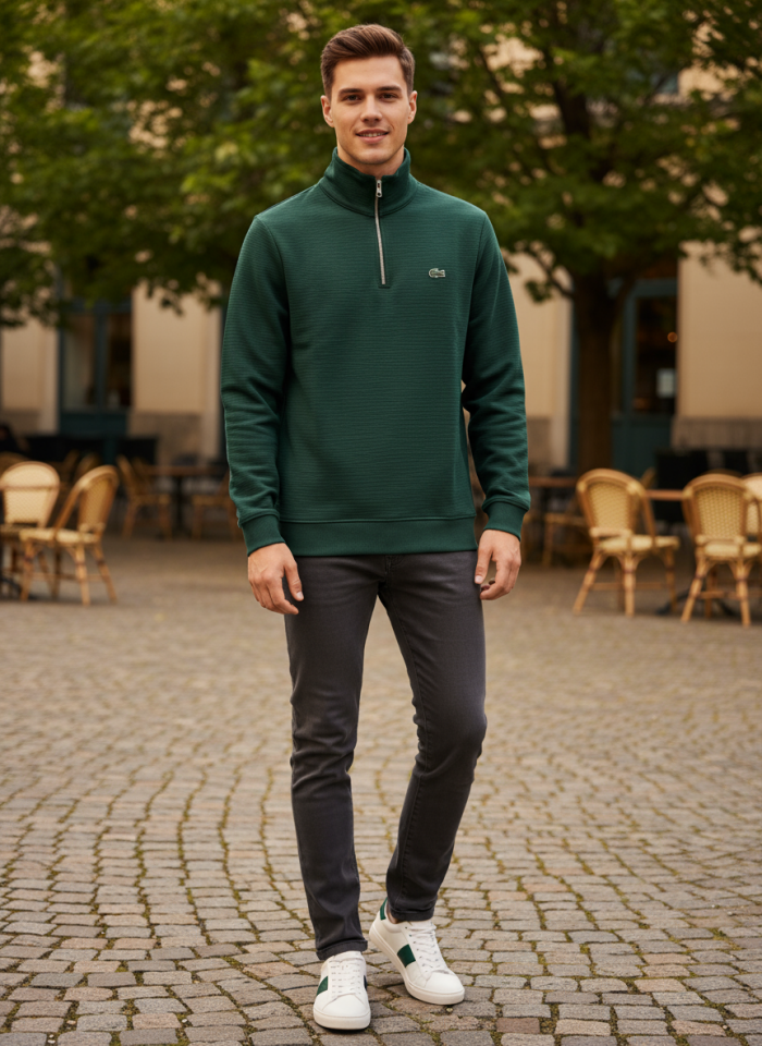 OTTOMAN YARIM FERMUARLI SWEATSHİRT