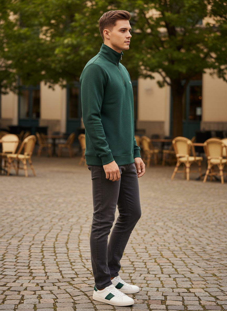 OTTOMAN YARIM FERMUARLI SWEATSHİRT