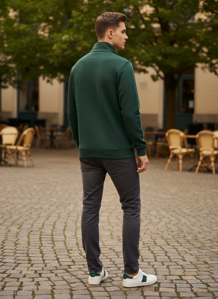 OTTOMAN YARIM FERMUARLI SWEATSHİRT