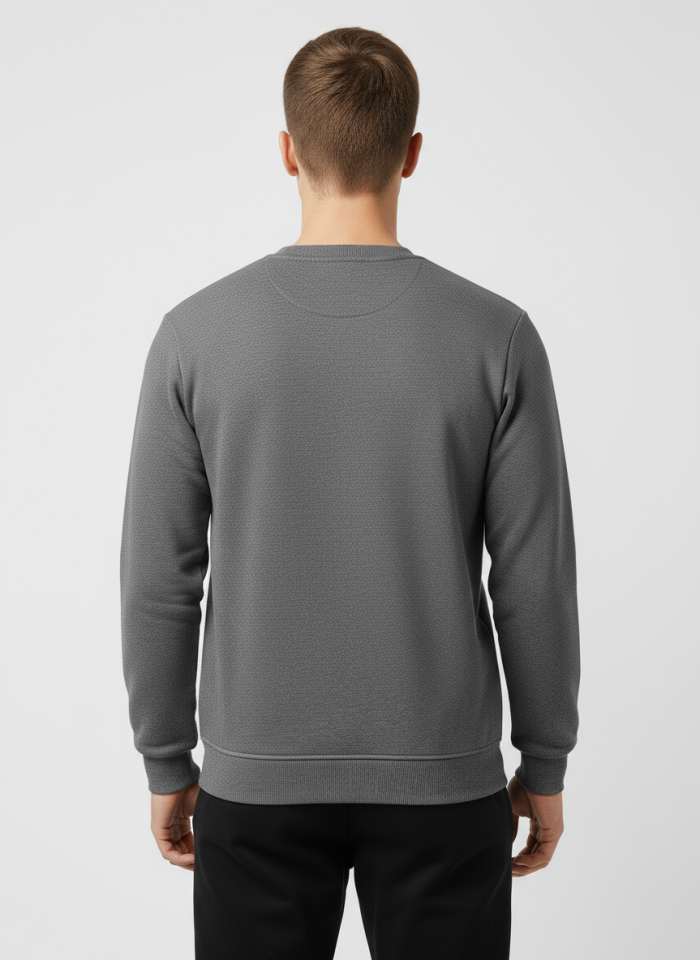 ÜÇ İP SIFIR YAKA BASKILI SWEATSHİRT