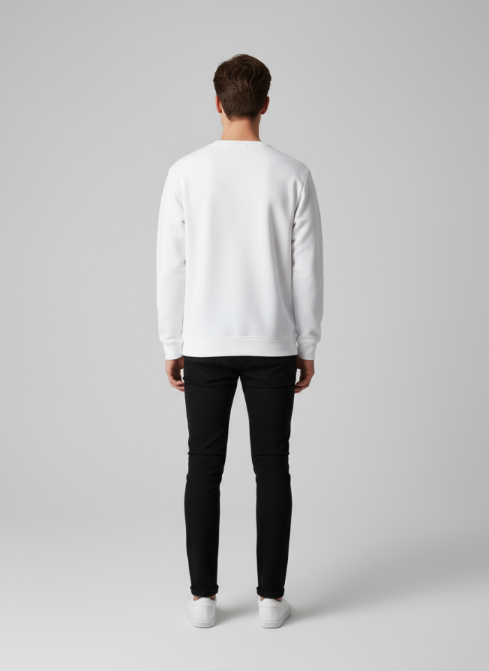 ÜÇ İP SIFIR YAKA BASKILI SWEATSHİRT