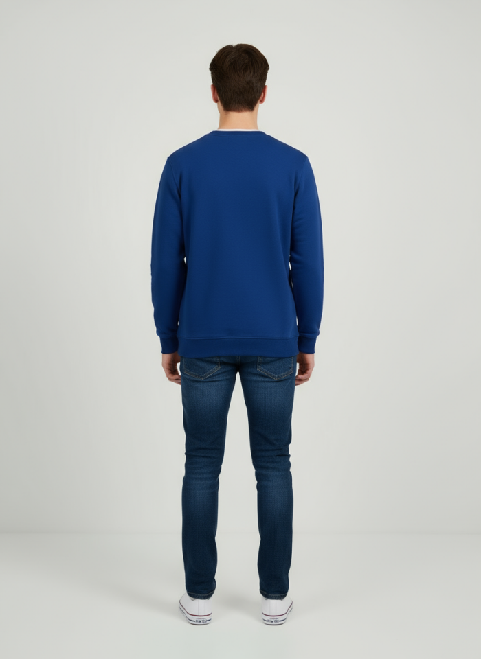 ÜÇ İP SIFIR YAKA BASKILI SWEATSHİRT