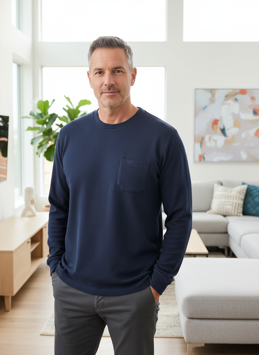 SIFIR YAKA CEPLİ KAZAK