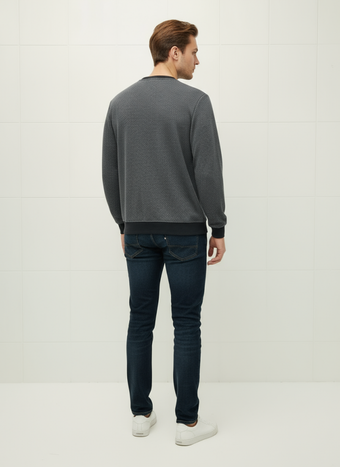 SIFIR YAKA CEPLİ KAZAK