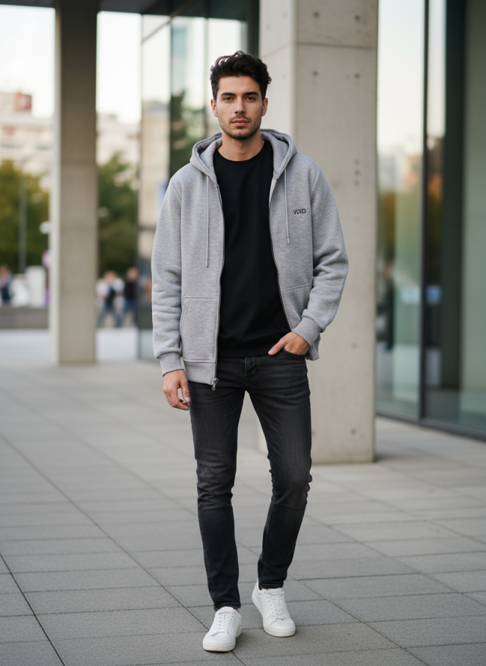 VOİD FERMUARLI KAPŞONLU SWEATSHİRT